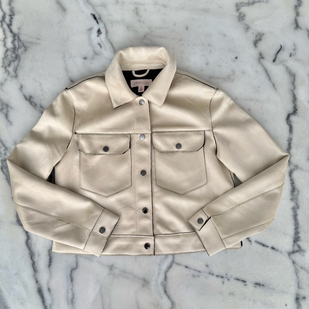 Philosophy Tan Cropped Jacket